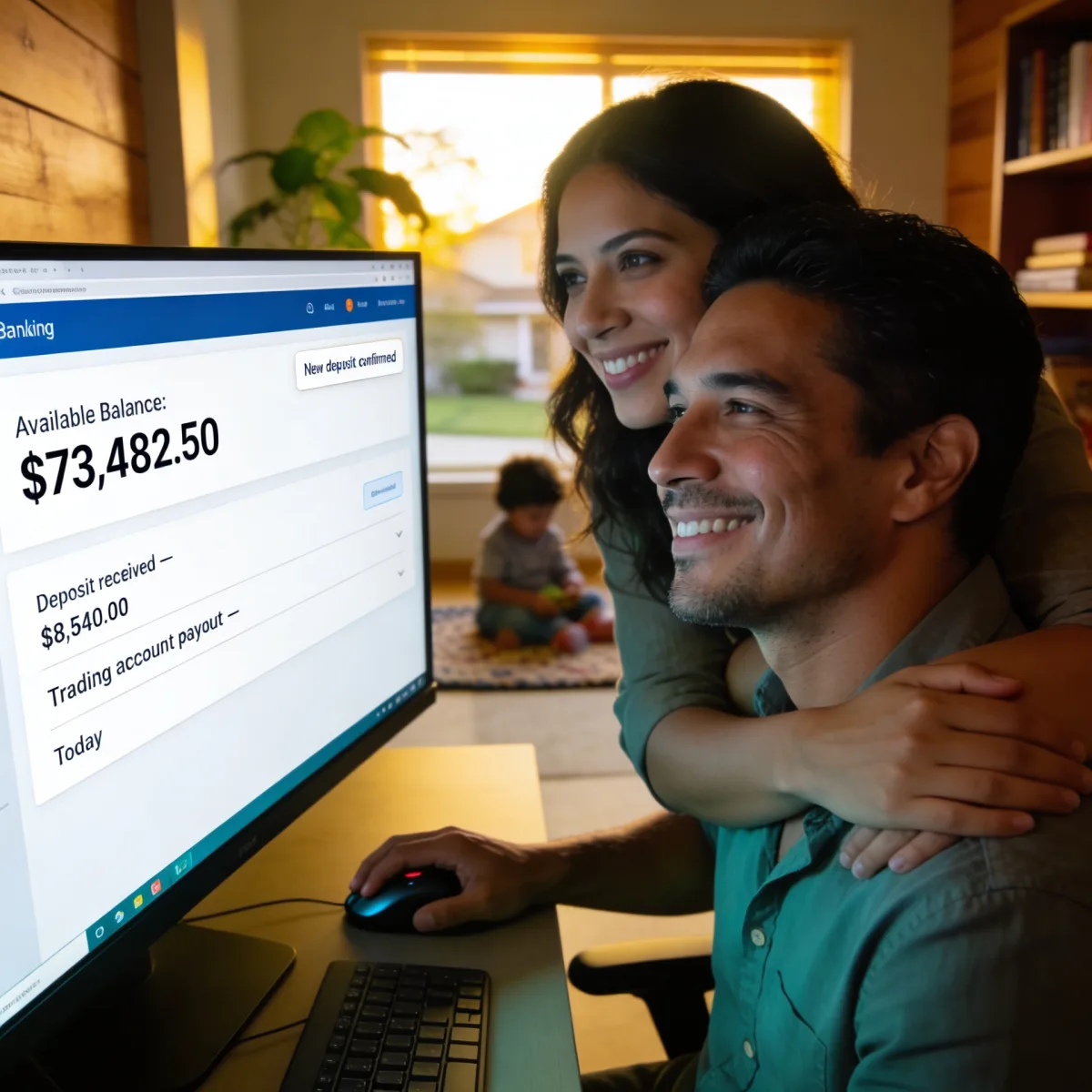 Persona disfrutando del éxito financiero